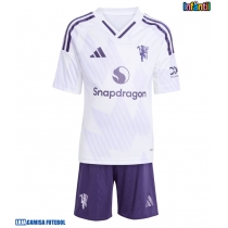 Camisa de Futebol Manchester United Equipamento Secundário Infantil 2025-26 Manga Curta (+ Calças curtas)